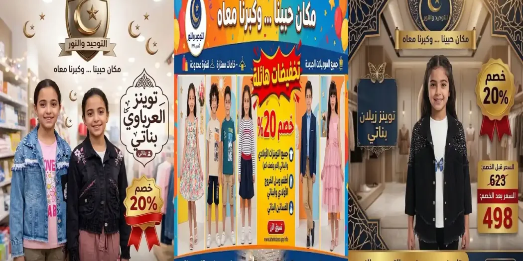 عروض التوحيد والنور من 28 أكتوبر 2026 قسم ملابس الاطفال